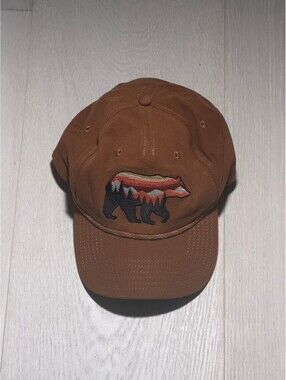 Mad Engine Bear Mountain Snapback Hat Brown Outdoor Camping Adjustable Cap